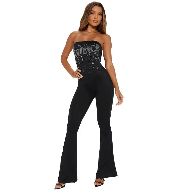 

GUWU Summer Women’s Sexy Hollow Out Strapless Wide Leg Jumpsuits 2024 Street Night Club Party One Piece Suit Summer Outfits