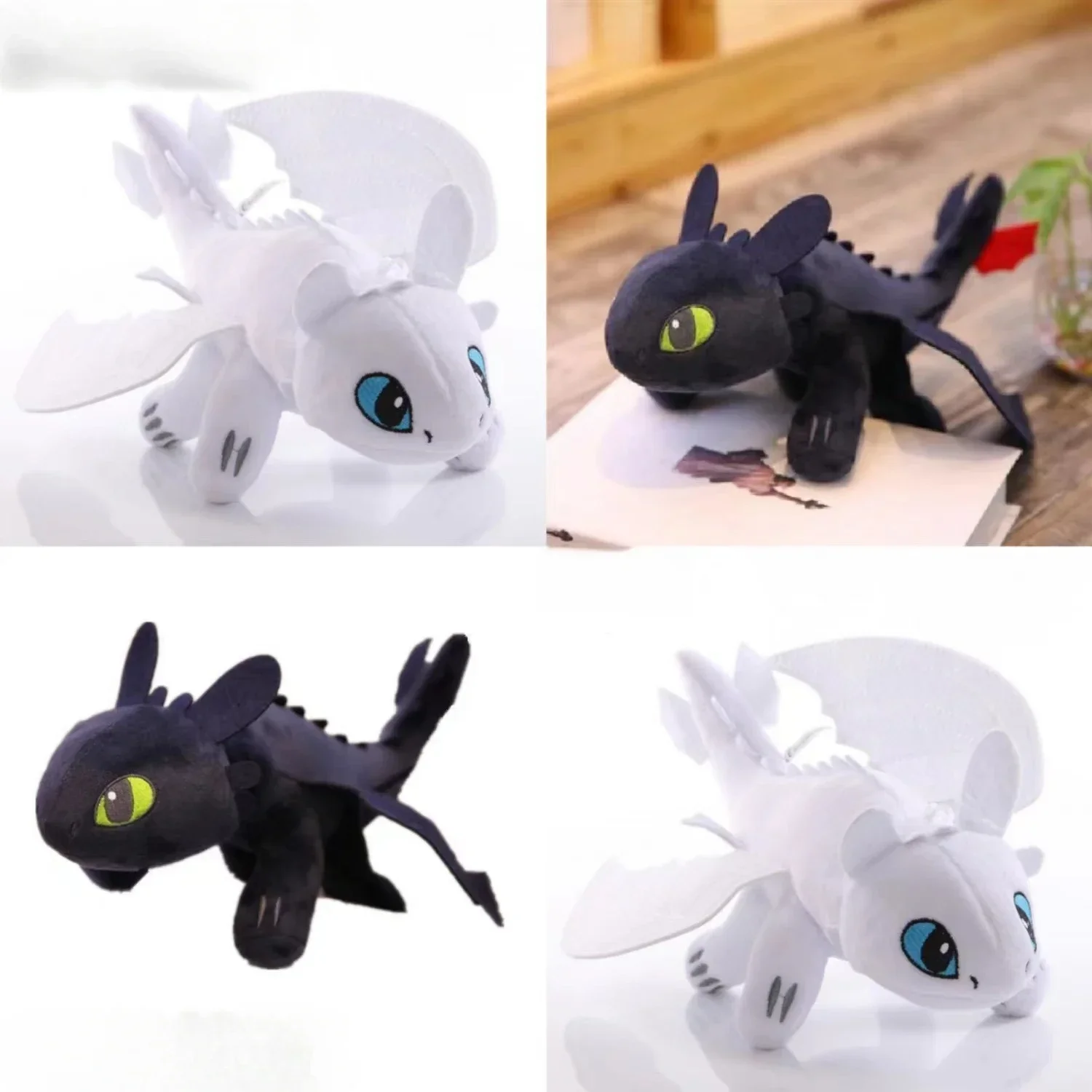 HOT 35cm Plushie Dragon Toys Kawaii White Black Dinosaurs Animal Stuffed Plush Toys Home Decor Boys Girls Birthday Xmas Gifts@@ view 4