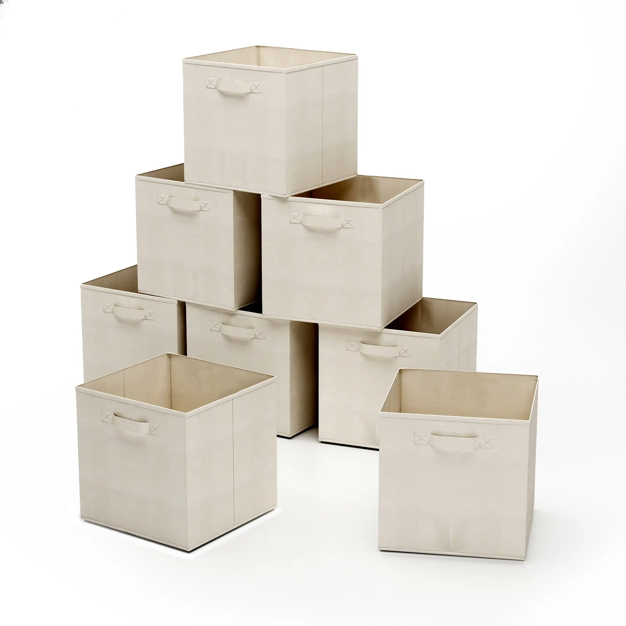 

8-Piece Collapsible Fabric Storage Bin Basket Set, Beige