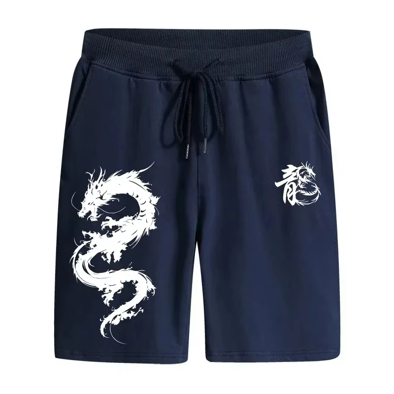 

Men's 2026 New Hot Summer Chinese Dragon Printed Walking Sports Knee Length Pants Male Gym Fitness Soft Cool Jogger Shorts