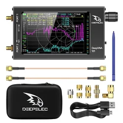 DeepVNA-101 4.3 inch Antenna Analyzer 10k-1.5GHz SWR Meter VHF UHF Network Analyzer HW3.2 IPS LCD + Metal Case NanoVNA-F
