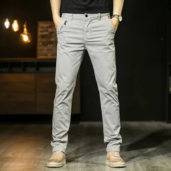 Casual Pants Men With Zipper Militar Green Black Trousers for Male Khaki Pants Man Clothing Straigh 2024 Summer Thin