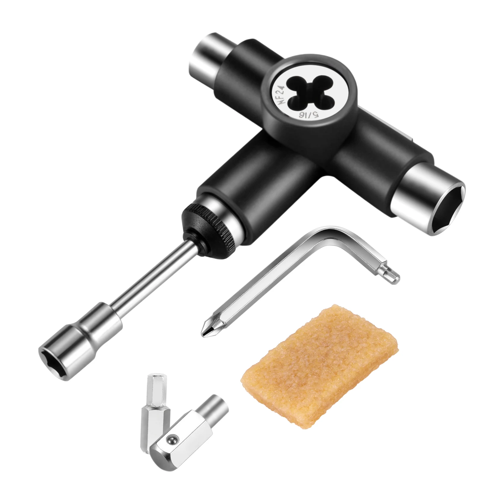 

ABNC-Skate Tool All-In-One Multi-Function Ratchet Skateboard Tool with Skateboard Griptape Eraser Kit