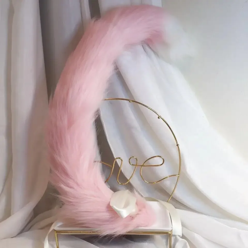 Hecho a mano nueva bestia lechera Anime zorro rosa Lobo gato orejas cola aro para el pelo sombreros de Carnaval para Halloween Navidad Cosplay Prop