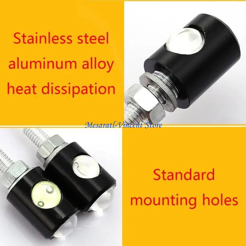 A70F Universal Motorcycle License Plate LED Light 12V Mini Lamp Motorbike Brake Ligh