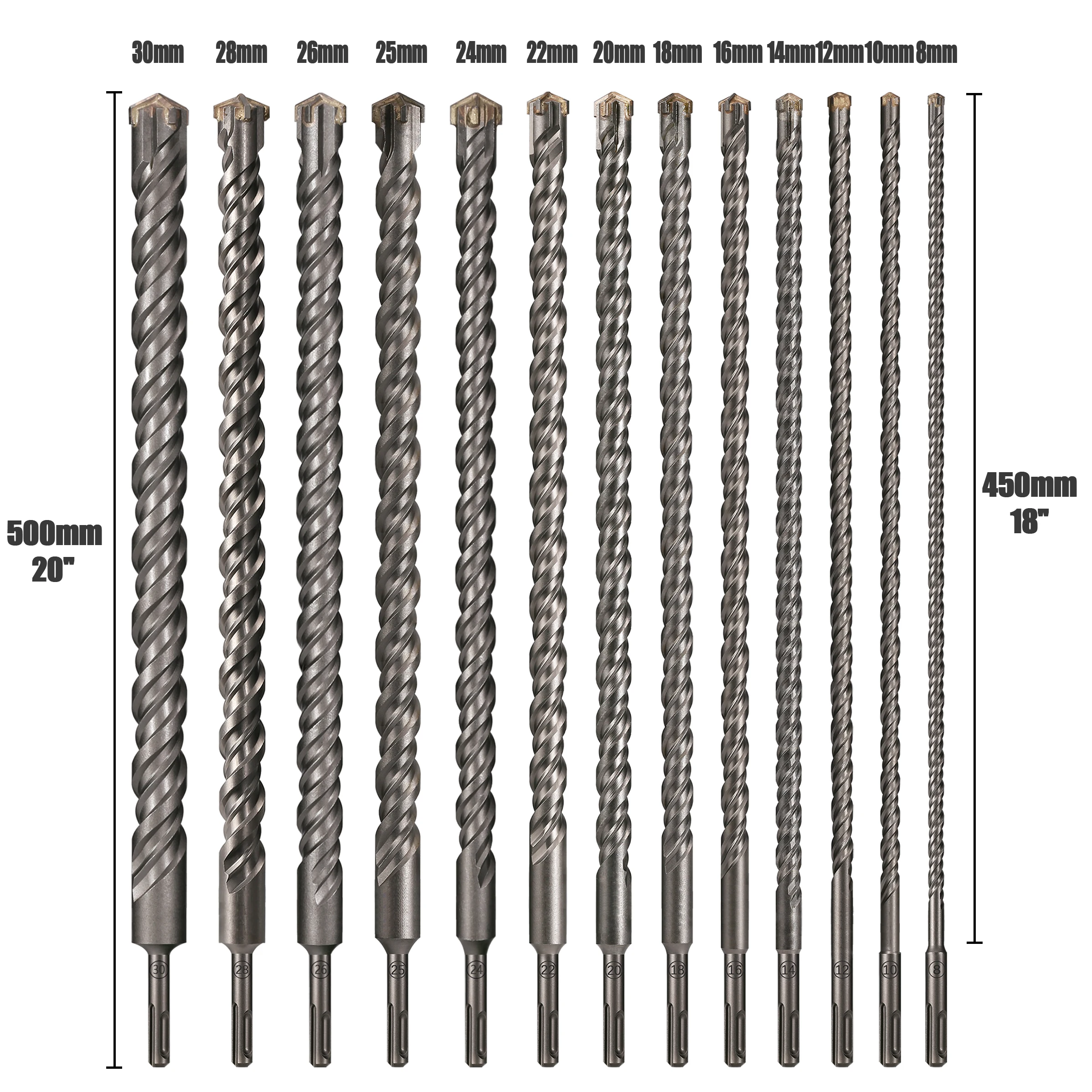 Imagem -05 - Concreto Sds Plus 830 mm Bit Cruz Cortador Cabeça Duplo Martelo 500 mm Bloco de Tijolo de Parede Martelo Elétrico Alvenaria Bit 1pc