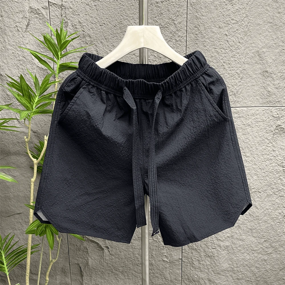 

Повседневные свободные пляжные шорты-бермуды для мужчин, летние, модные, парные, брендовые, с эластичным поясом, с эффектом охлаждения