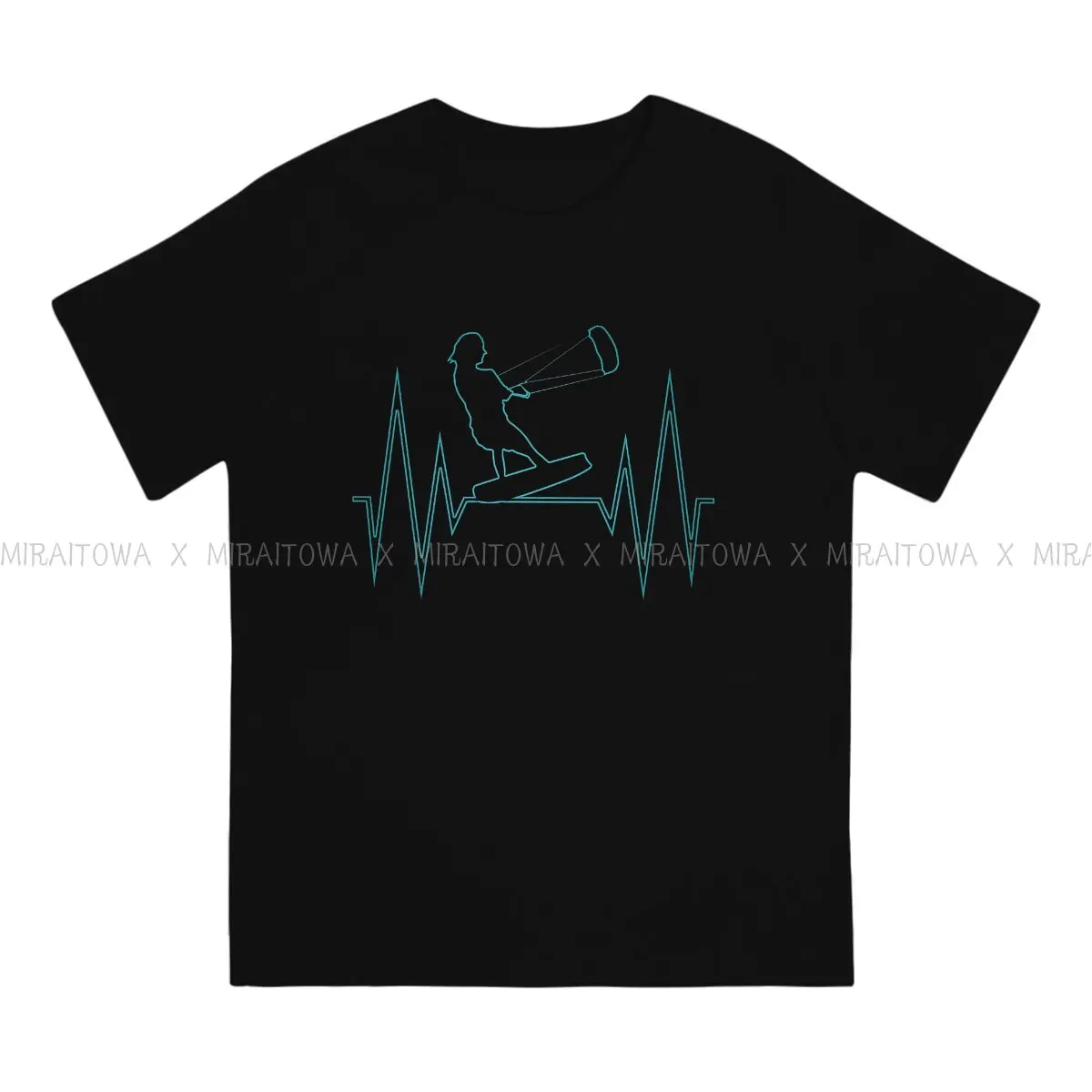 Kitesurfer ECG  O Neck TShirt Kitesurfing Kiteboarding Kite Flysurfing Fabric Classic T Shirt Men Tops New Design Hot Sale