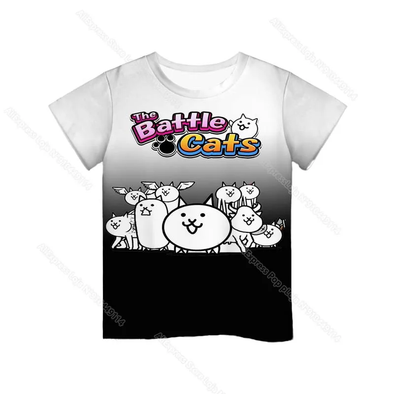 Kids The Battle Cats T Shirts Boys Girls Game 3D Print Tshirts Summer Child Cartoon Casual T-shirt Toddler Short Sleeve Tee Tops