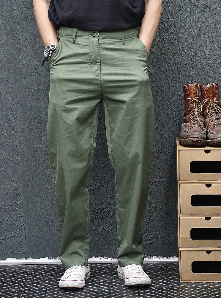 

Retro American Work Pants Men's Summer New Loose Straight Casual Long Pants ex Sports Trousers Casual Straight Leg Jeans