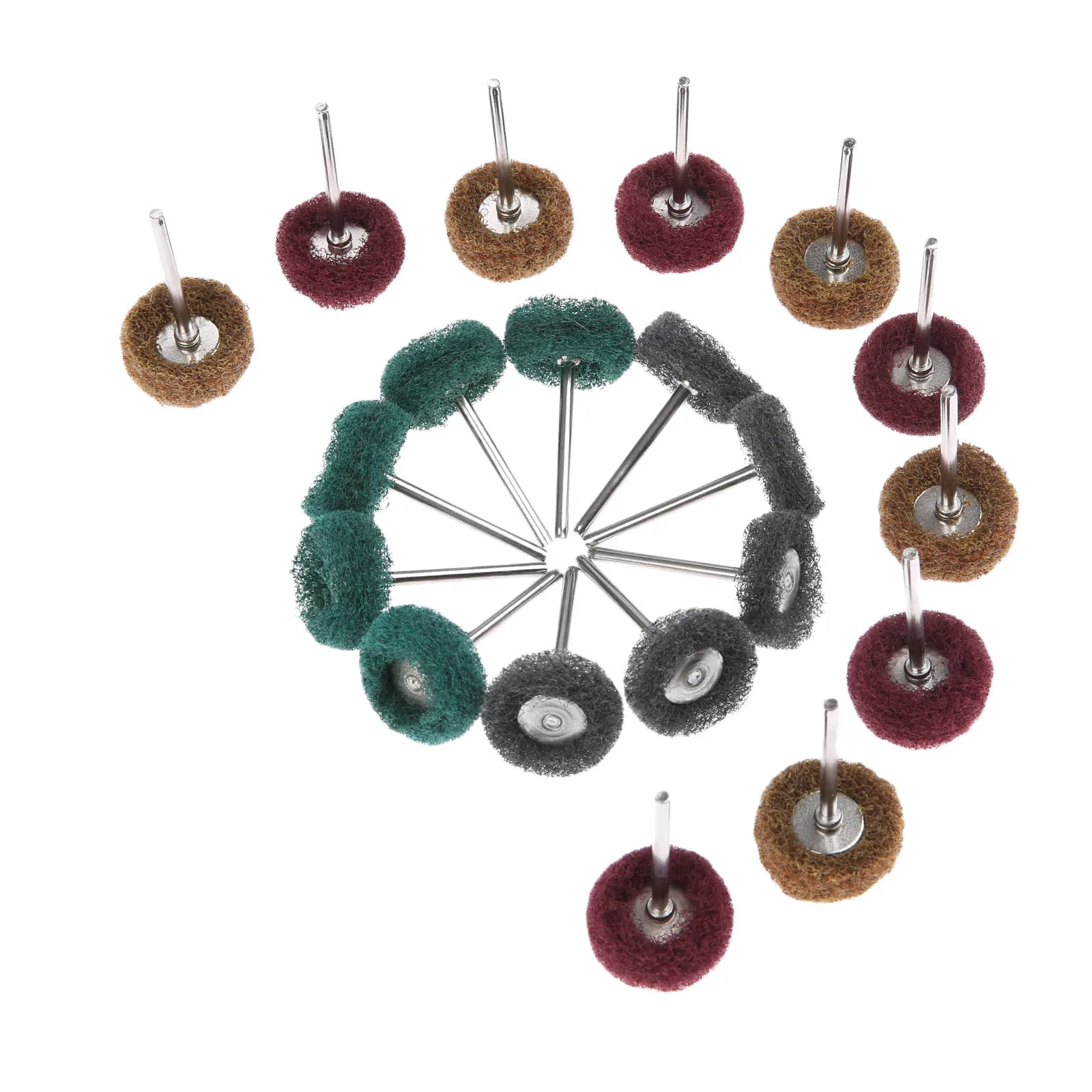 DRELD 20Pc Phụ Kiện Dremel Kim Loại Bề Mặt Đánh Bóng Bánh Xe Buffing Pad Bộ 25Mm Nhám Bàn Chải 3Mm Vỏ Cho dụng Cụ Dremel Rotary