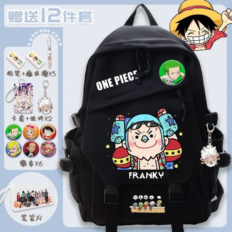 One Piece New Cartoon Student Schoolbag Casual and Lightweight Shoulder Pad Large Capacity Children's Stain-Resistant Backpack