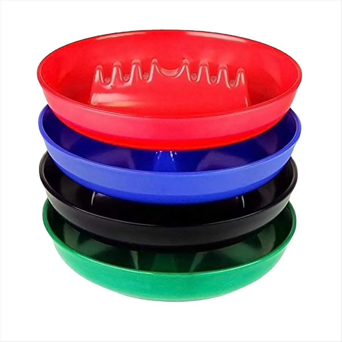 ABFS Indoor/Outdoor Ash Trays for Patio Home Decor Vintage Plastic Round Ashtrays with 7 Ports 4-Pack of Mixed Colors