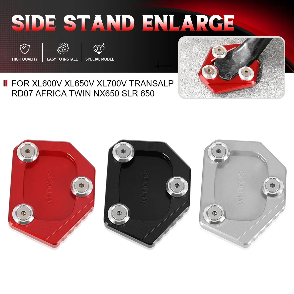 

Motorcycle Foot Side Stand Extension Pad Kickstand Plate For Honda XL600V XL650V XL700V Transalp RD07 Africa Twin NX650 SLR 650