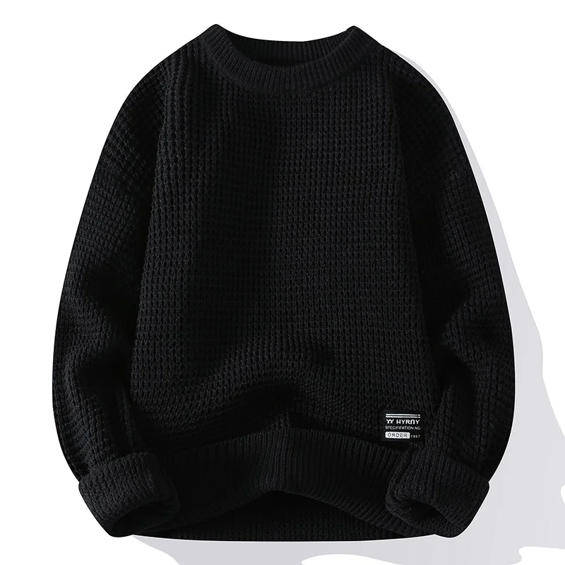 

Quali round Ne Men's Knit Sweater Thi Long Sve Casual Faion Vintage Sle Autumn Winter New Arrival Modal Fabric