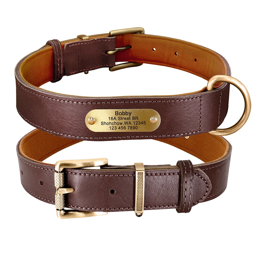 Personalisierte Hundehalsband-Leine aus echtem Leder, langlebige Hundehalsbänder, Gehbleine, Seil, frei mit Gravur für kleine, mittelgroße und große Hunde – Detail 11