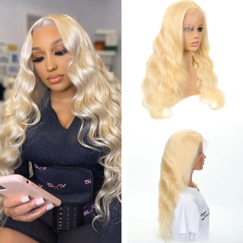 38 pollici 613 onda del corpo in vendita parrucca anteriore del merletto fasci biondi parrucche brasiliane dei capelli umani parrucca bionda frontale del merletto dei capelli umani