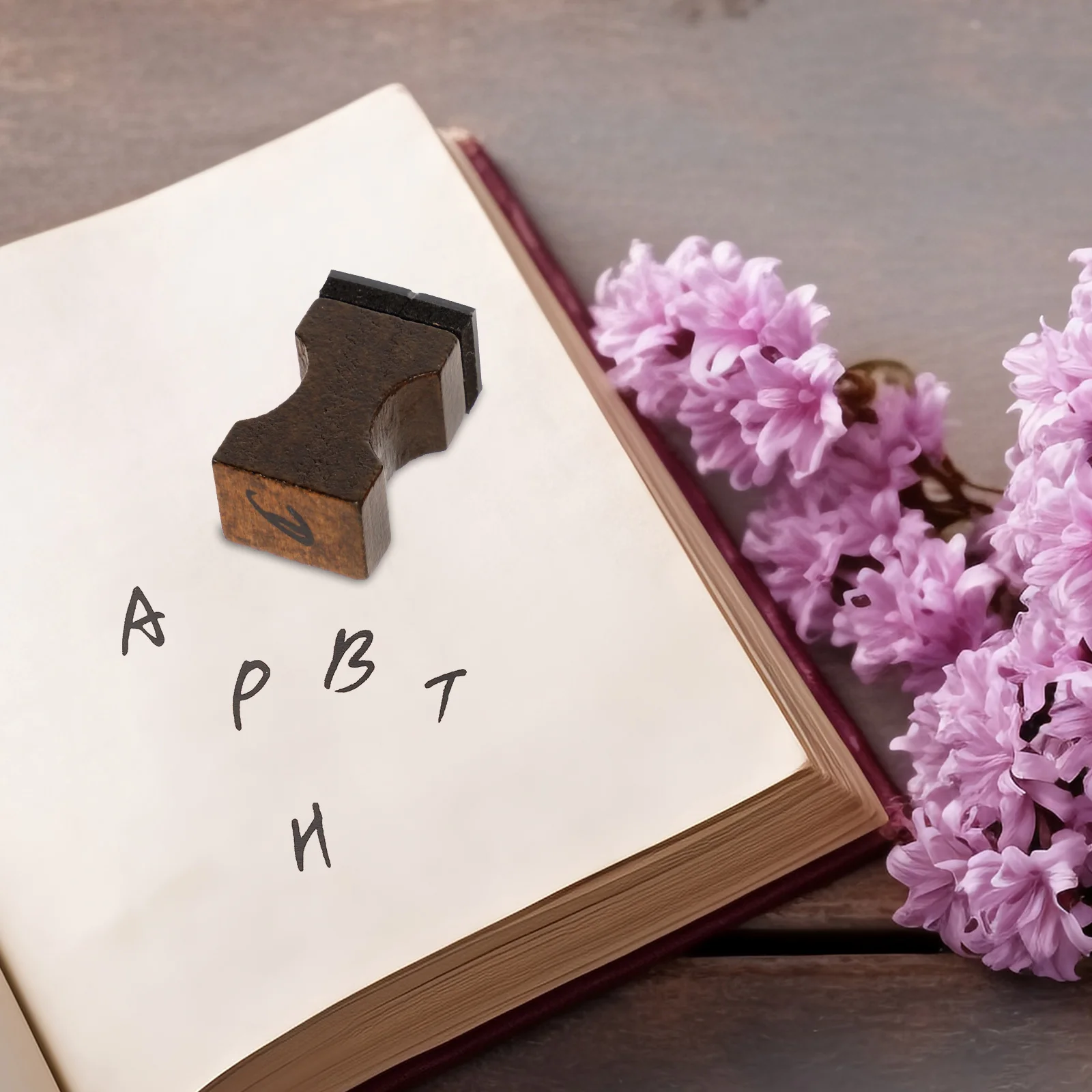 

1Set Wooden Alphabet Stamp Box Clear Letters Scrapbooking Stamps for DIY Crafts Journaling Supplies Wood Stamp Set