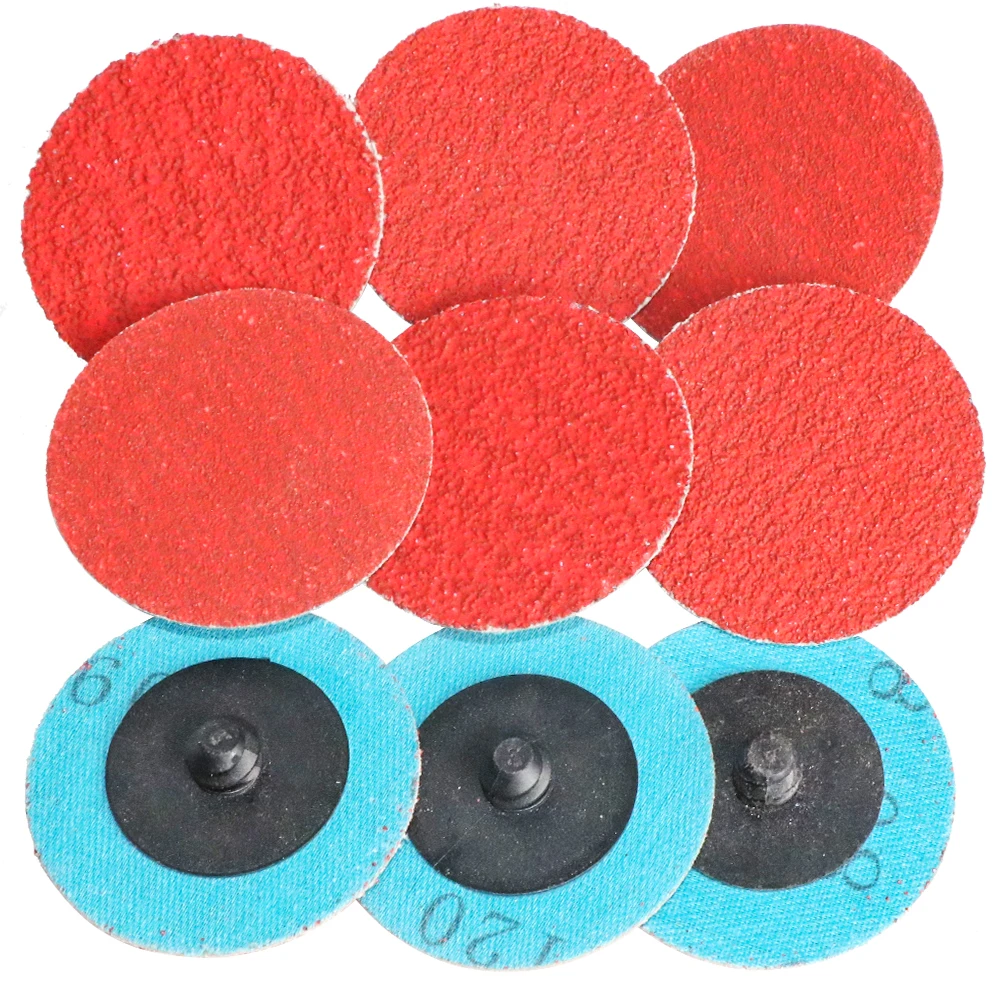 2 Inch(50mm) Roll Lock R-Type Quick Change Discs Red Grain Sanding Disc Metal Surface Conditioning Die Grinder Accessories