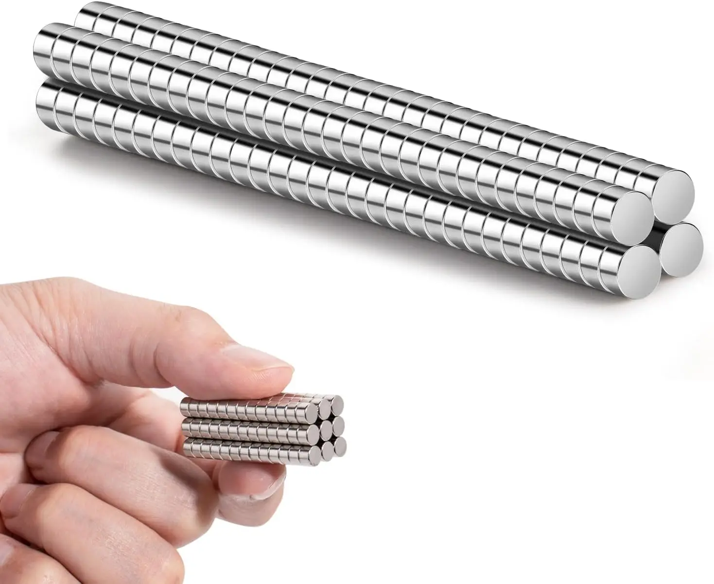 200 small magnets for crafts, 3D printing, 6x2mm mini round magnets for office, DIY, science