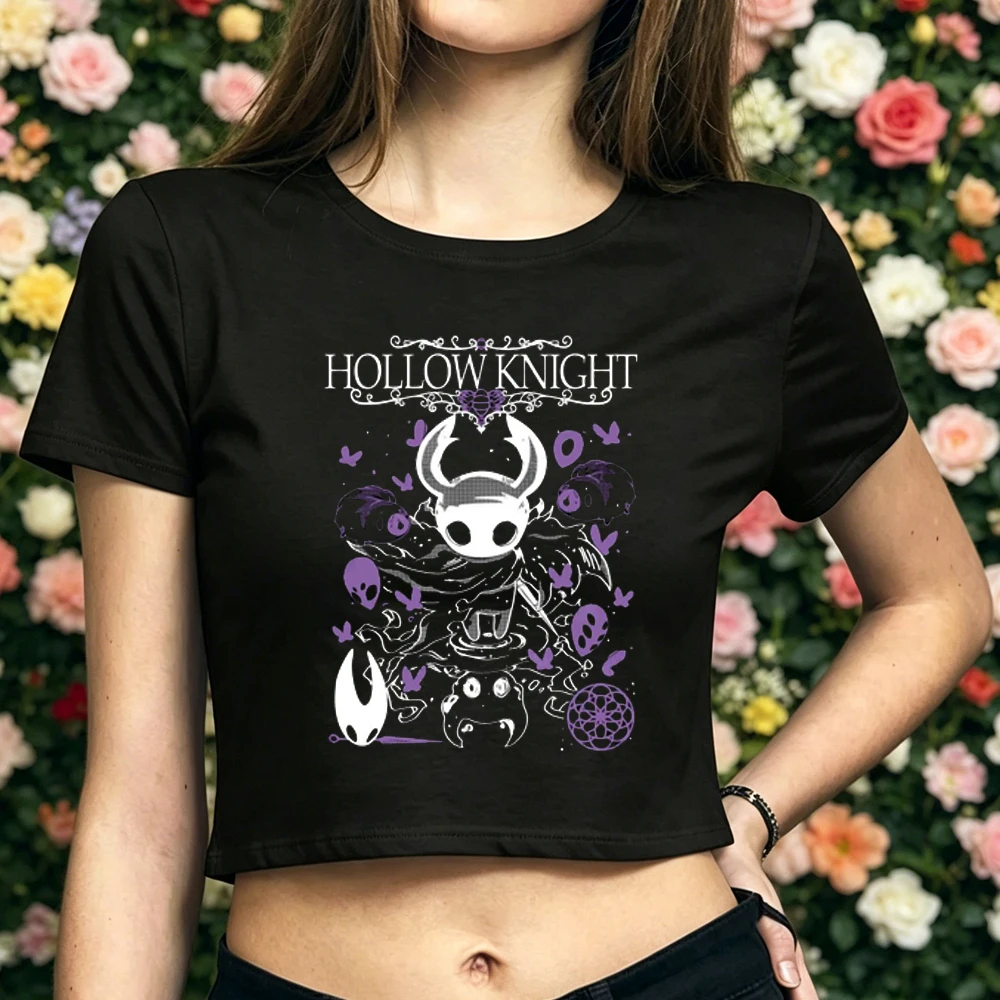Hollow Knight cropped top shoujo graphic party cheap funny streetwear t shirt cutecore dollette emo goth