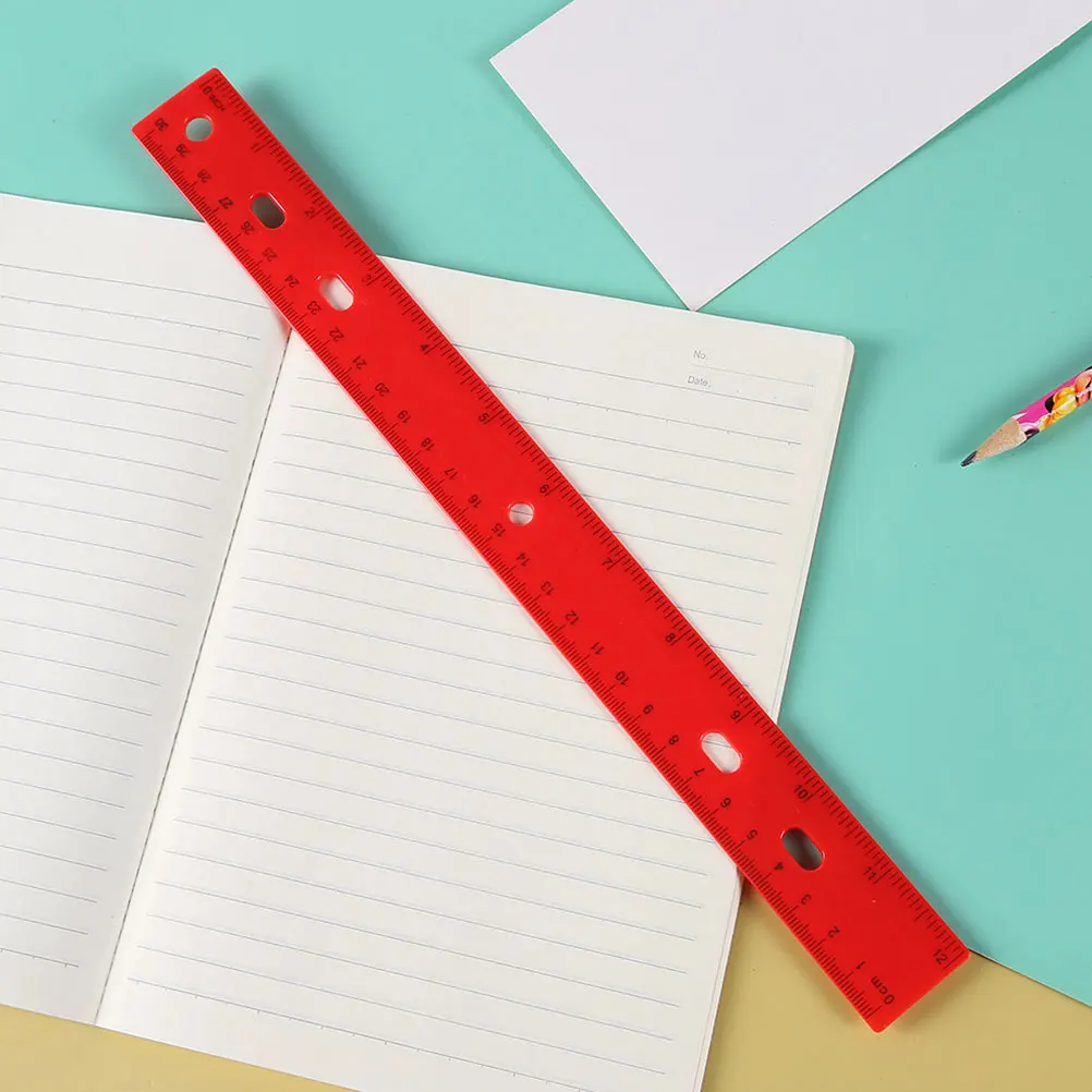 12 Pcs Colored Plastic Rulers 30cm Straight Measuring Tools for Students Classroom Supplies Inch Centimeter Metric Scale
