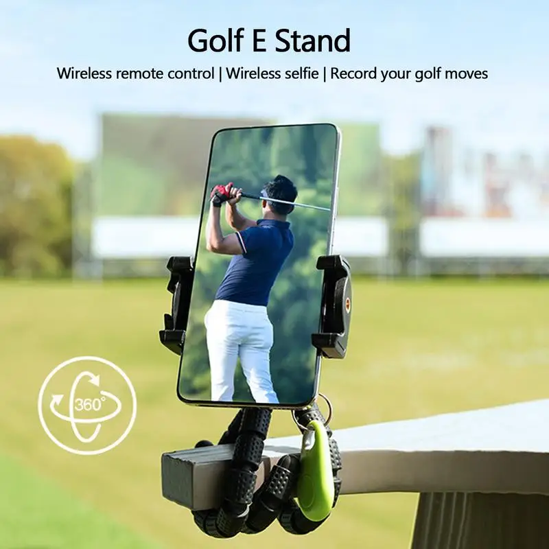 Tripod For Golf Swing 360 Degrees Rotation Golf Tripod Standing Phone Tripod With Wireless Remote For Record Golf Swin Selfie