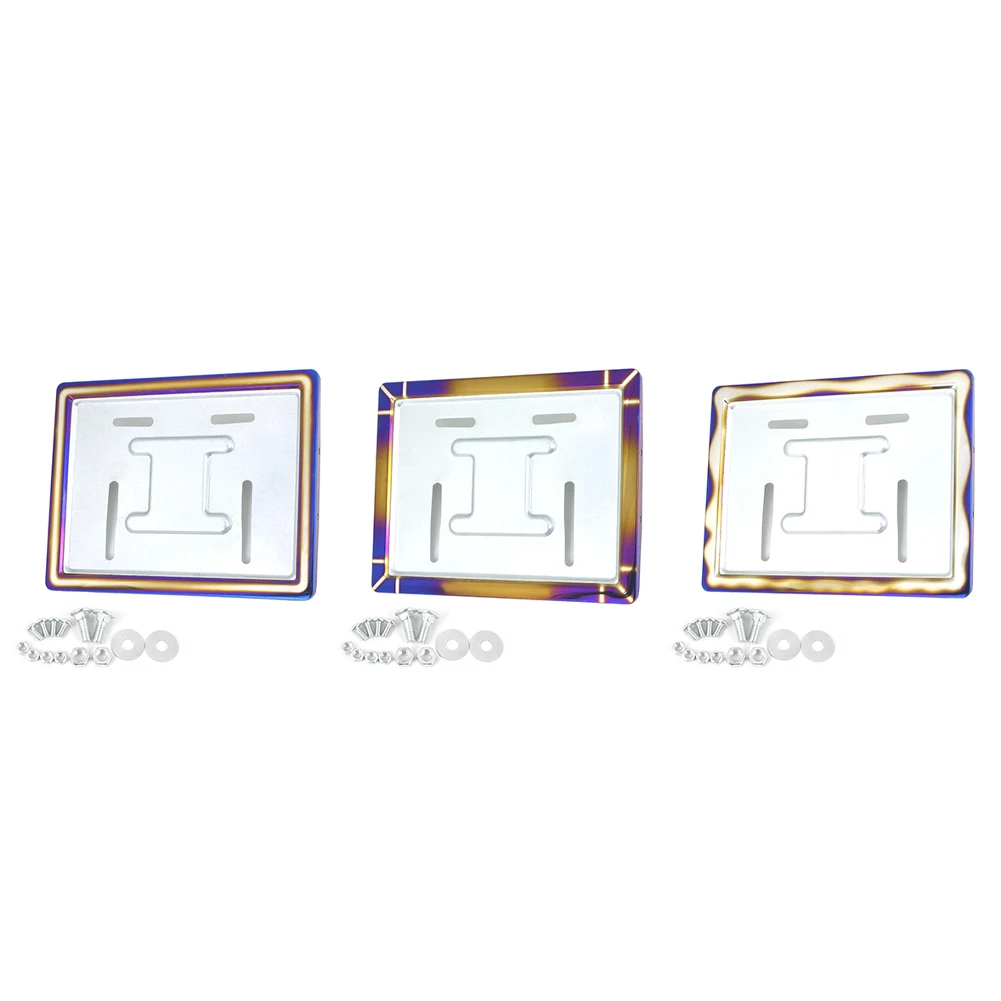 

Motorcycle License Plate Frame 22.5*17.5cm Iron High-quality License Plate Holder Stainless Steel Holder Weatherproof Mount Blue