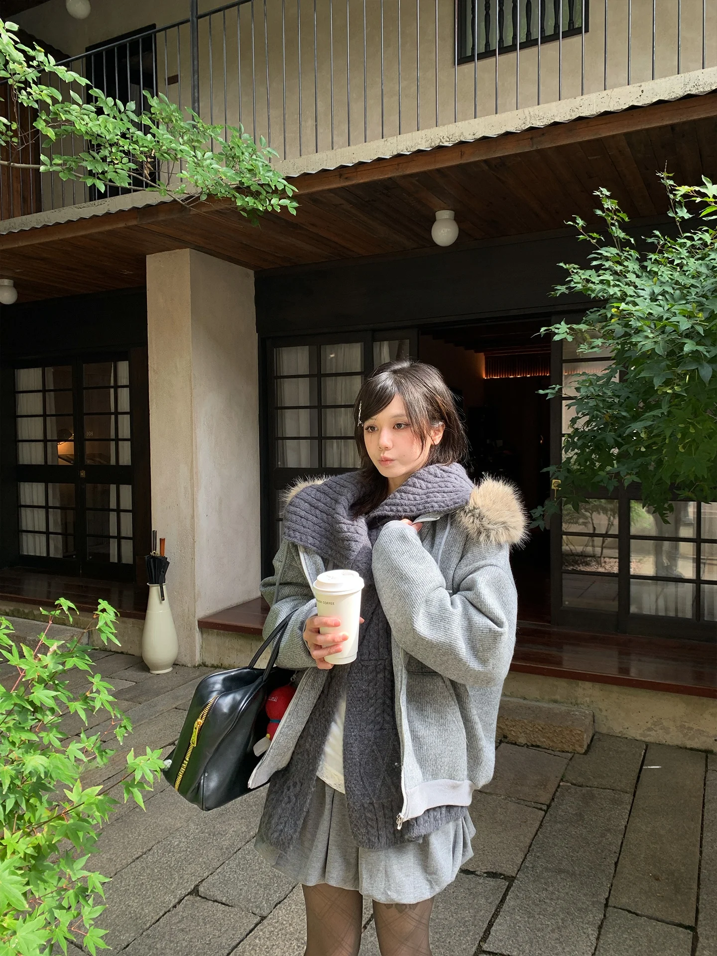 

Утепленная толстовка Forlions с капюшоном и съемным меховым воротником, свободного кроя, универсальная, для женщин