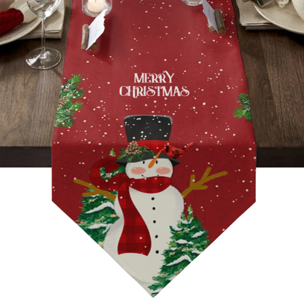 

Christmas Snowman Dining Table Table Flag Festive Atmosphere Decorative Table Flag Suitable for Christmas Party Accessories