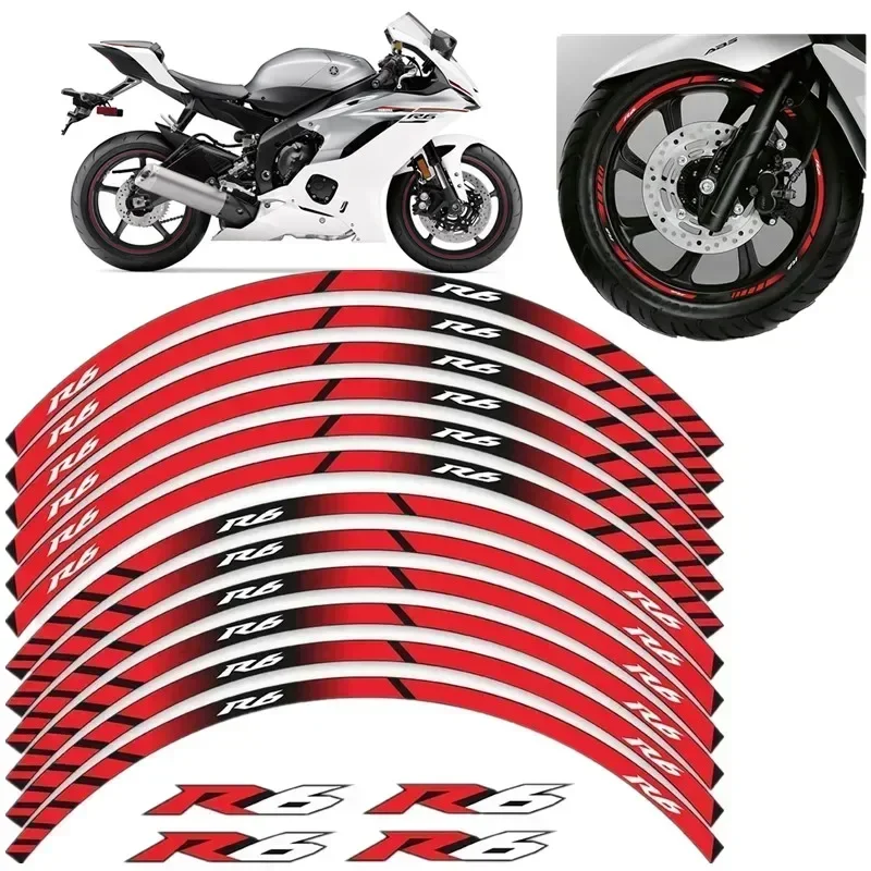 

Для YAMAHA YZF R6 YZF-R6 YZFR6 детали двигателя мотоцикла контурное украшение колеса наклейка-B