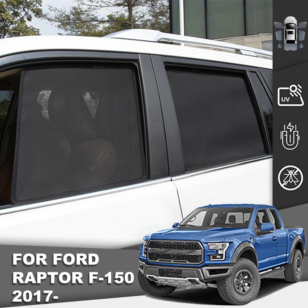 

For Ford F150 Crew Cab UTE 2014-2020 F-150 Magnetic Car Sunshade Front Windshield Curtain Rear Side Baby Window Sun Shade Visor