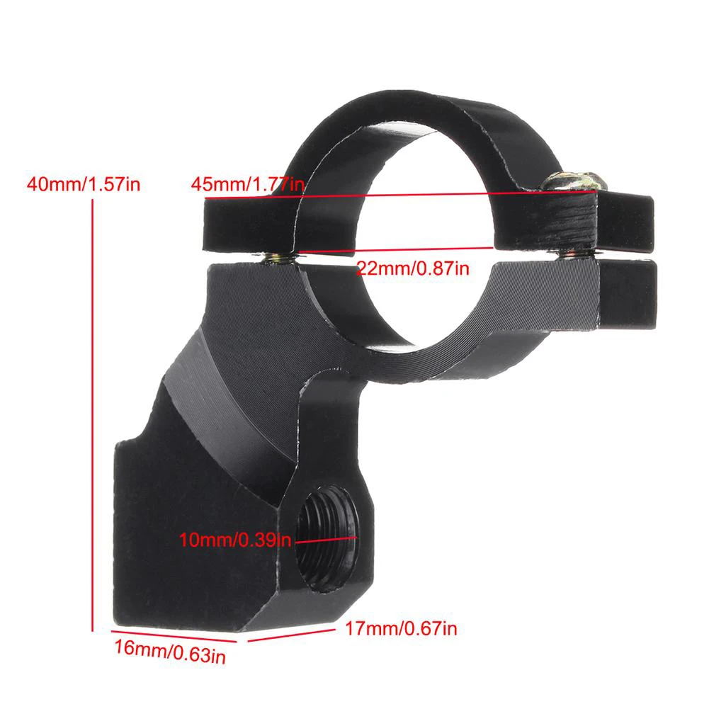 Universal Motorcycle Bike ATV Rear View Mirror Bracket Mount Adapter Holder Clamp Screws CNC Aluminum 22mm 7/8\