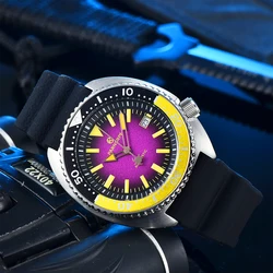 PARNSRPE Big Abalone orologio meccanico automatico da uomo giappone NH35 movimento quadrante asettico marino cinturino in gomma indicatore della data