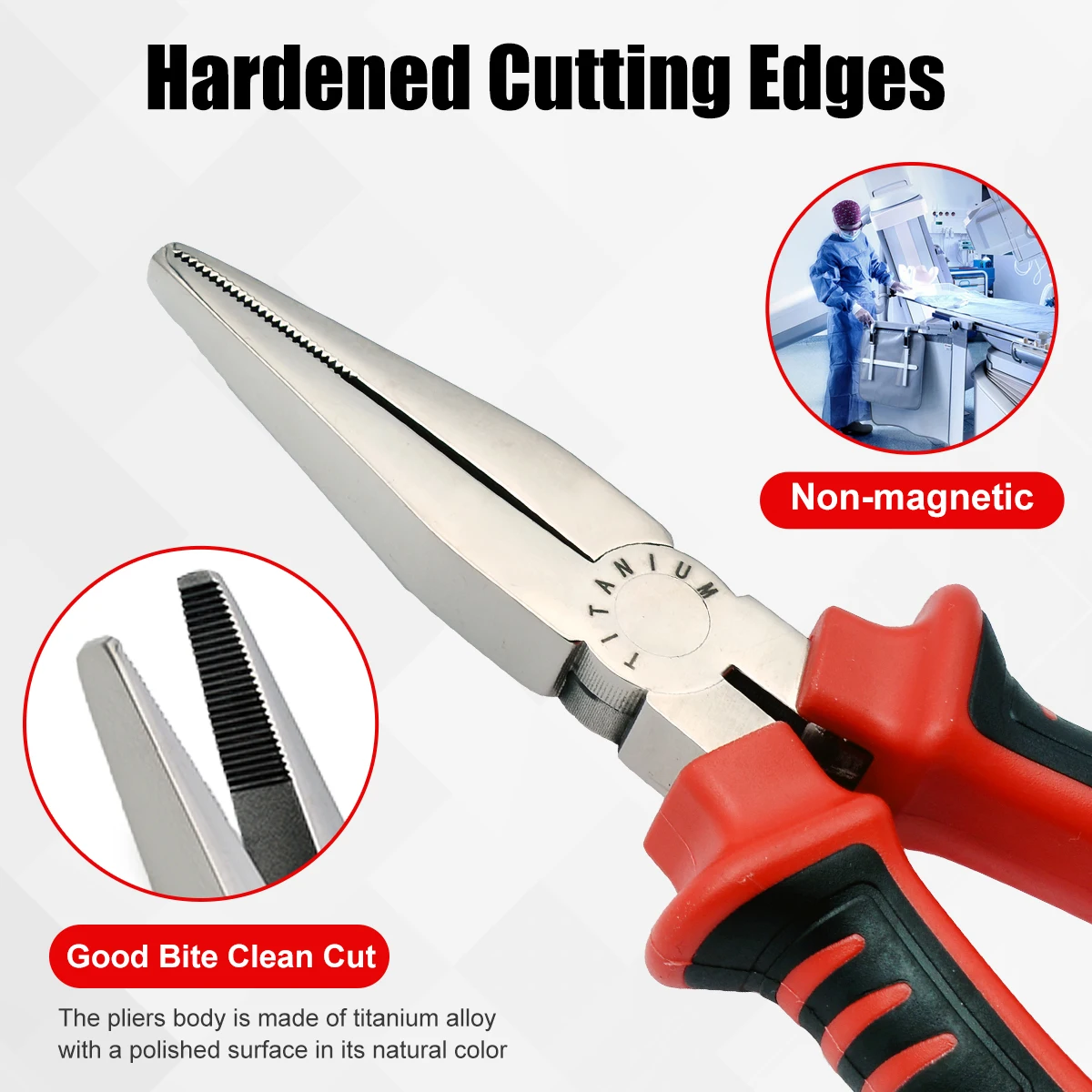 SFREYA T1045 Titanium Flat Nose Pliers 6