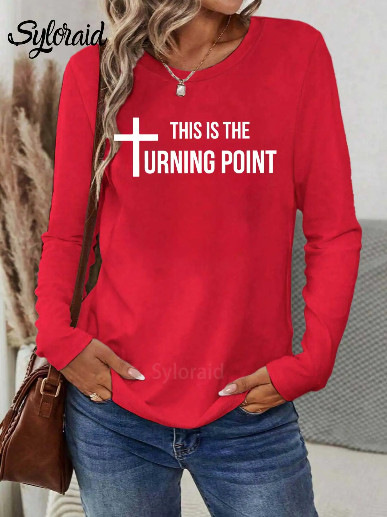 تي شيرت نسائي بأكمام طويلة هذا هو نقطة تحول تي شيرت للتوعية السياسية قميص كاجوال برقبة دائرية #3