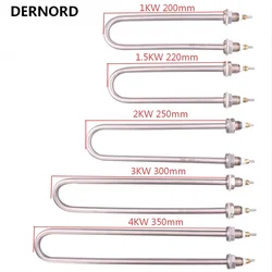 DERNORD U tipo elettrico elemento riscaldante ad acqua 220V acciaio inox 304 M16 M18 filettatura 1KW/1.5kw/2KW/3KW/4KW caldaia riscaldatore tubolare