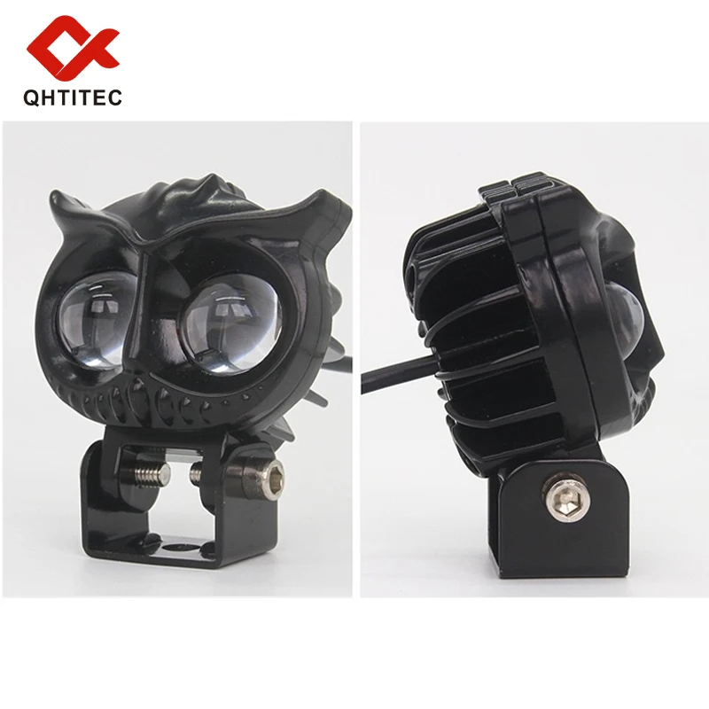 

Dual Color Motorcycle Headlight Owl Design 4 Modes Auxiliary Spotlights Motorbike Scooter Fog Lamp Running Lights 1PCS