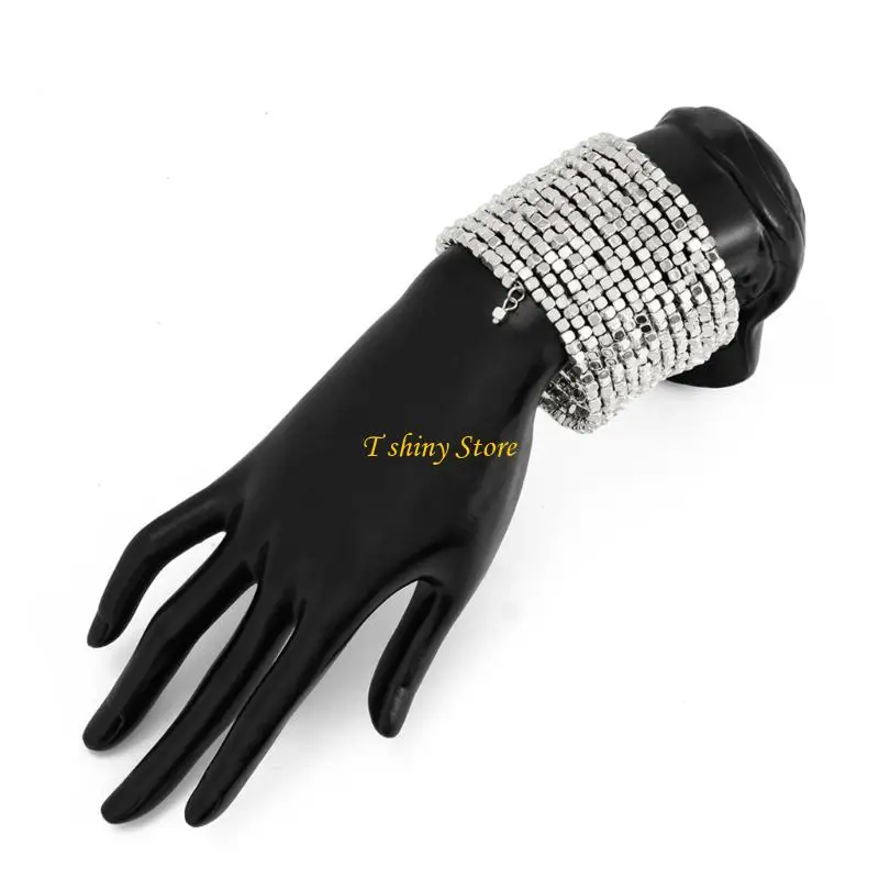 N58F Lightweight CCB Chain Bracelet Modern Cubes Design Sturdy Allergy Resistant Jewelry
