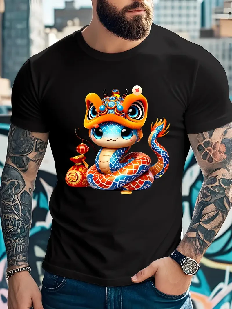 2025 Year Of The Snake T Shirt 3d Printed Cute Snake Graphic  T-shirt Men Women Fashion Crewneck Tee Shirt Chinese Style Tee Top