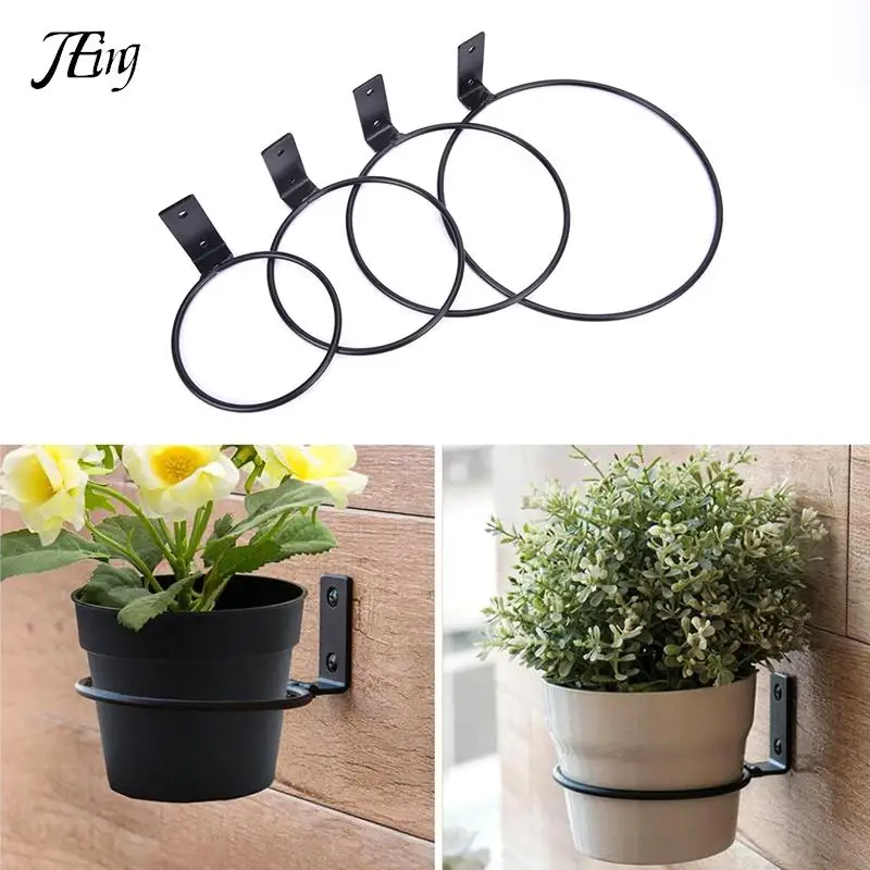 Wall-mounted Plant Holder Ring Flower Pot Stand Plant Metal Hook for Indoor & Outdoor Decorative