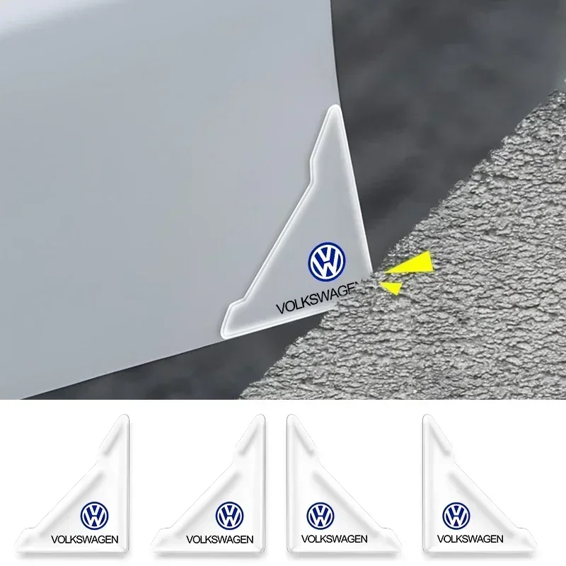 

2pcs Transparent Car Door Corner Anti-collision Protector Silicone Sticker For Volkswagen VW Golf 4 7 MK3 4 7 Touran Polo Passat