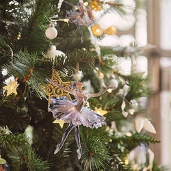 Sparkling Acrylic Crystal Ballerina Christmas Ornaments, Snowflake Atmosphere Pendant Pendant for Christmas Tree Decoration