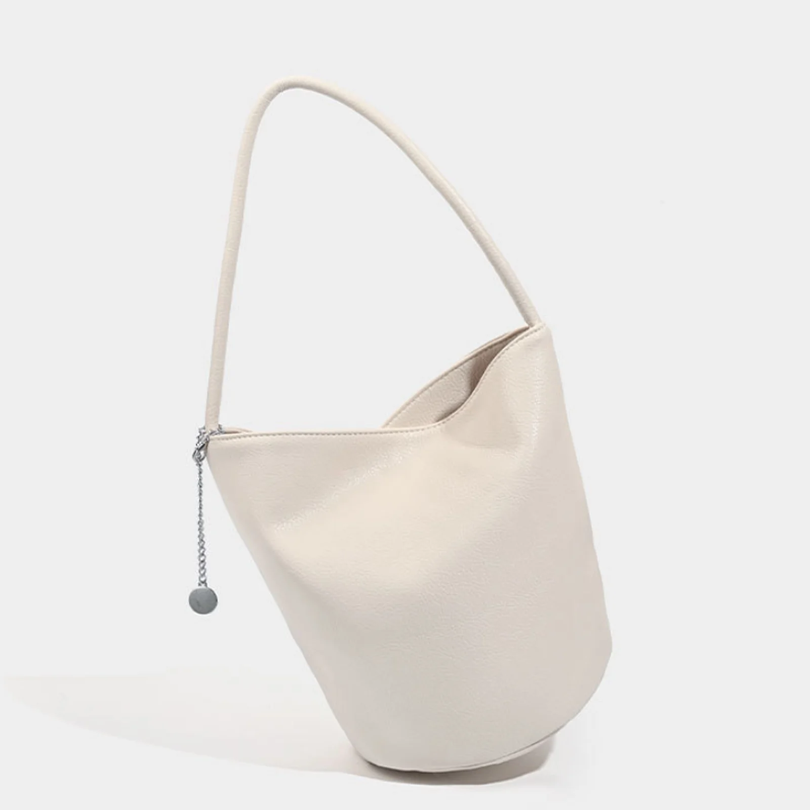 Borsa a secchiello in morbida pelle Pu per donna borsa a tracolla semplice a tracolla con ciottoli borsa per pendolari alla moda e Versatile 2024