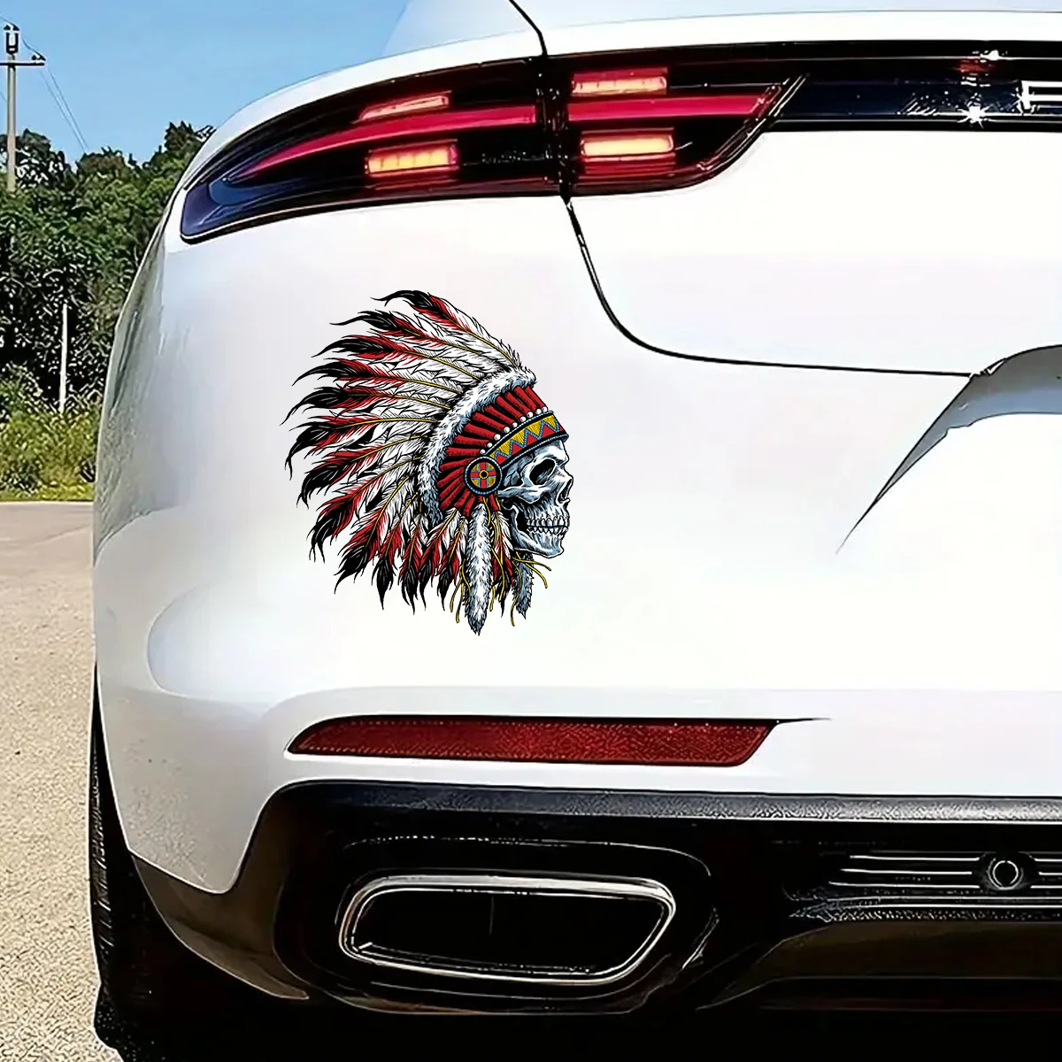 1pc Schädel der indischen Chef Wanda uf kleber für Auto und Motorrad Zubehör Dekoration Fenster Wohnkultur