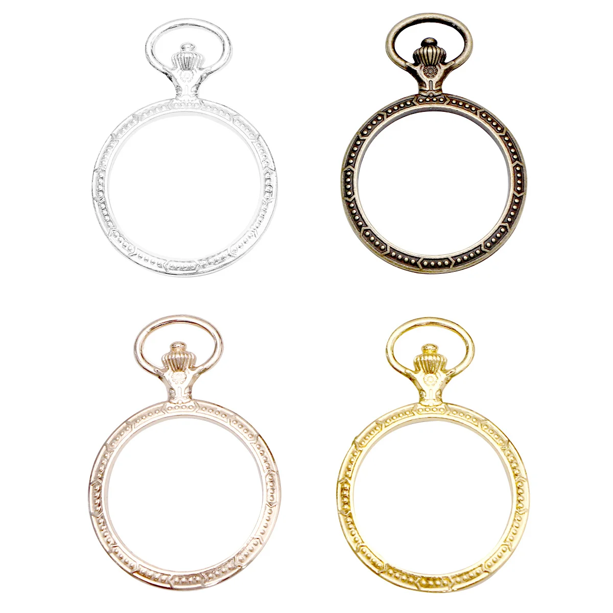 

20pcs Resin Pendant Charms Diy Alloy Frame For Earrings Necklace Key Chains Hollow Ring Epoxy Jewelry Making Kits Cameo Blanks