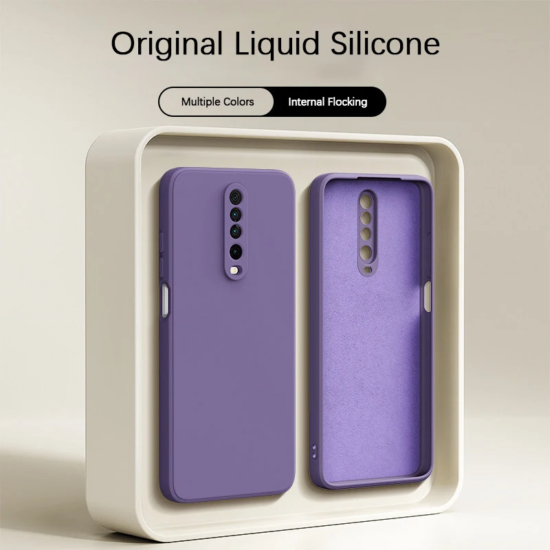 High Qualtiy Phone Case for Xiaomi Poco X2 Liquid Silicone Soft Camera Protection Fashion Simple Back Covers Straight Edge Shell