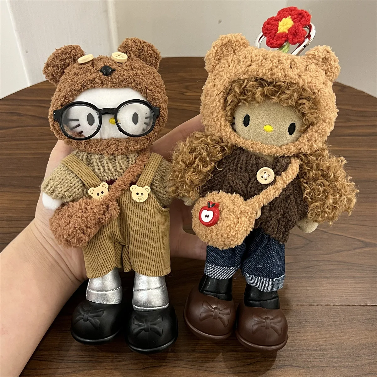 

Hello Kitty long-legged dress-up plush doll keychain PP cotton stuffed doll Kawaii school bag pendant holiday gift