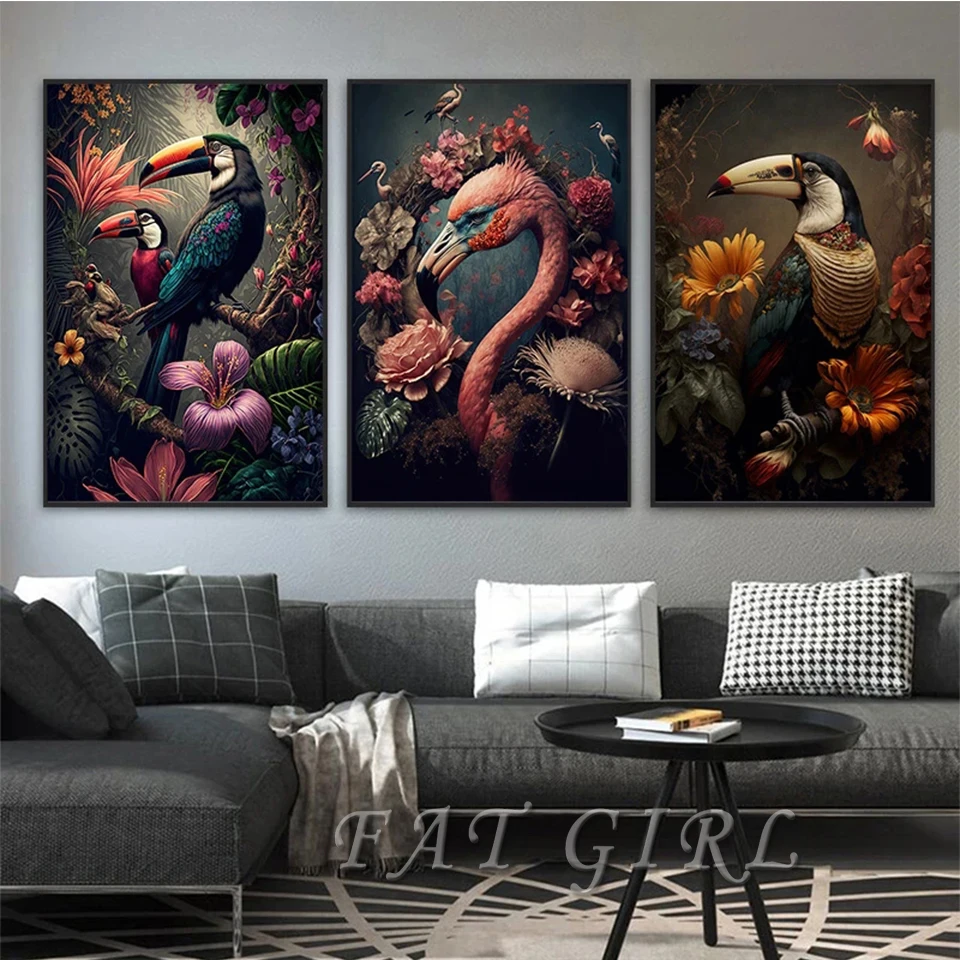 5d Diy Diamond Painting New Retro Flower Bird Cross Stitch Kit Kingfisher Owl Paradise Embroidery Wall Art Animal Mosaic Decor