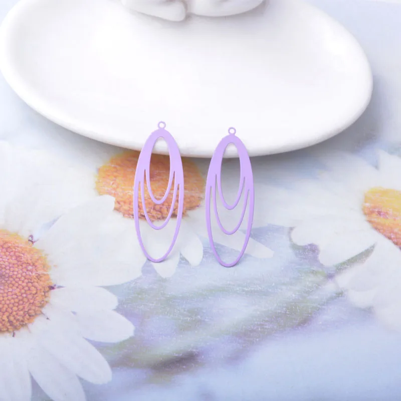 30 Stück AC14607 13*38mm Ovale Anhänger Dünne Anhänger DIY Schmuck Ohrring Zubehör – Detail 4